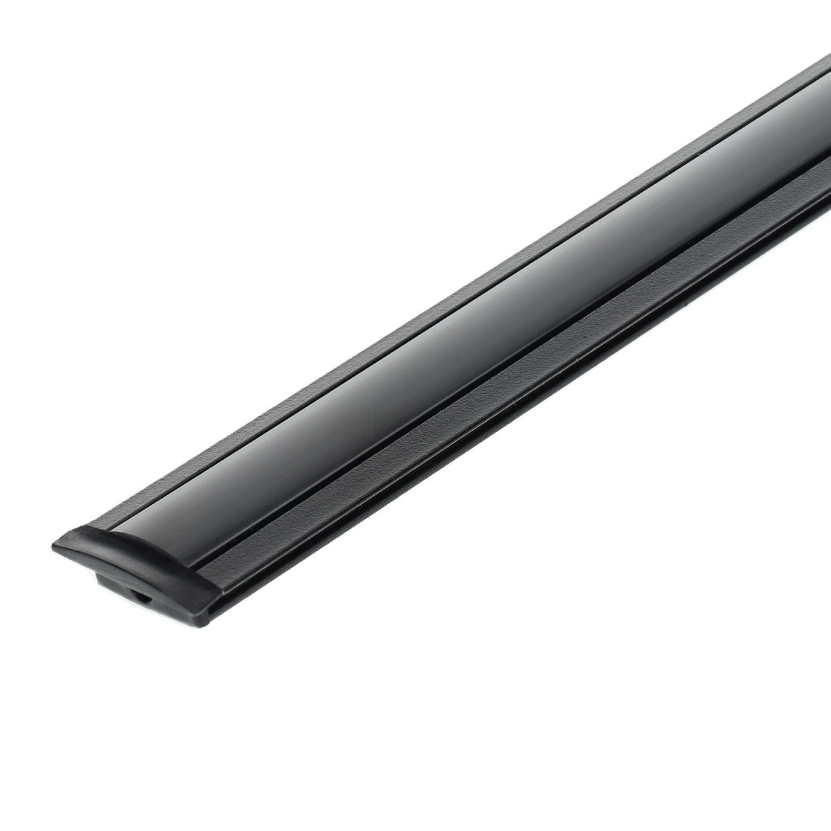 Black Profile for 2m LED Strips - Rectangular, Aluminium, Clips