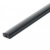 Perfil rectangular aluminio tira led 1m negro