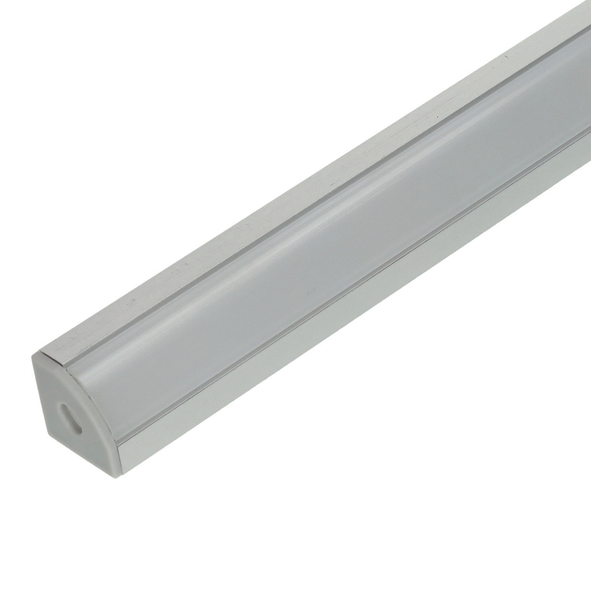 Profilo angolare 1 m striscia LED in alluminio, tappi finali, supporto,  diffusore