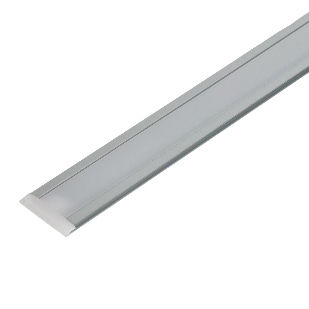 Profil rectangulaire en aluminium pour bande led de 2 m avec languettes