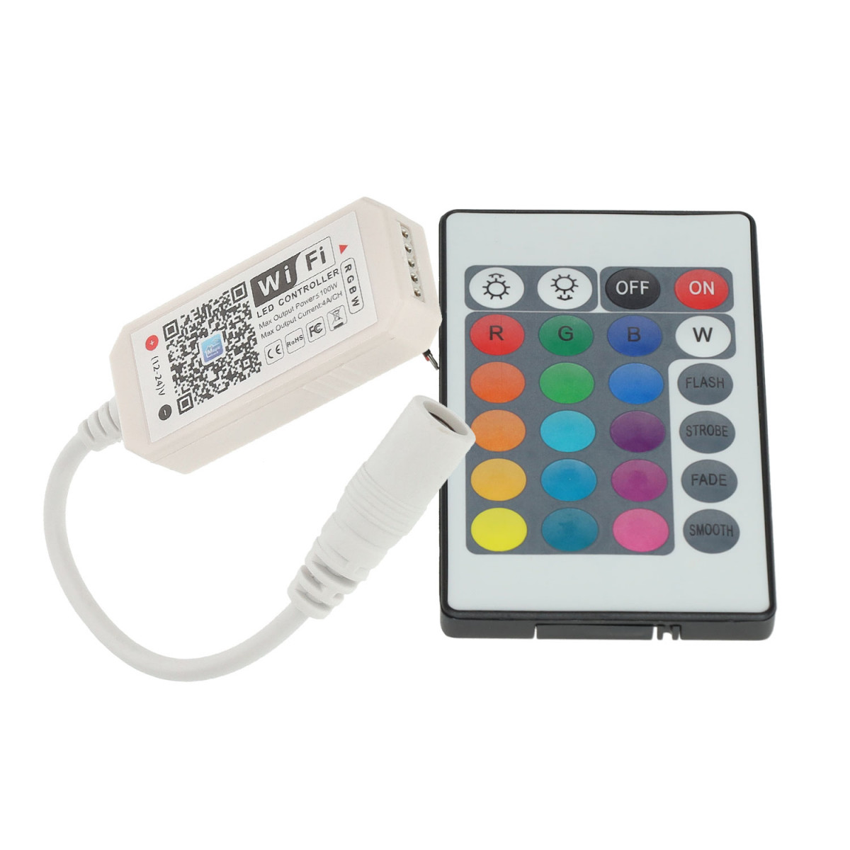 Controlador WIFI com comando de fita LED RGBW 5-24V
