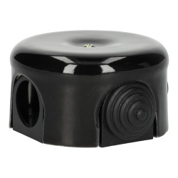 Caja de empalmes porcelana redonda negra