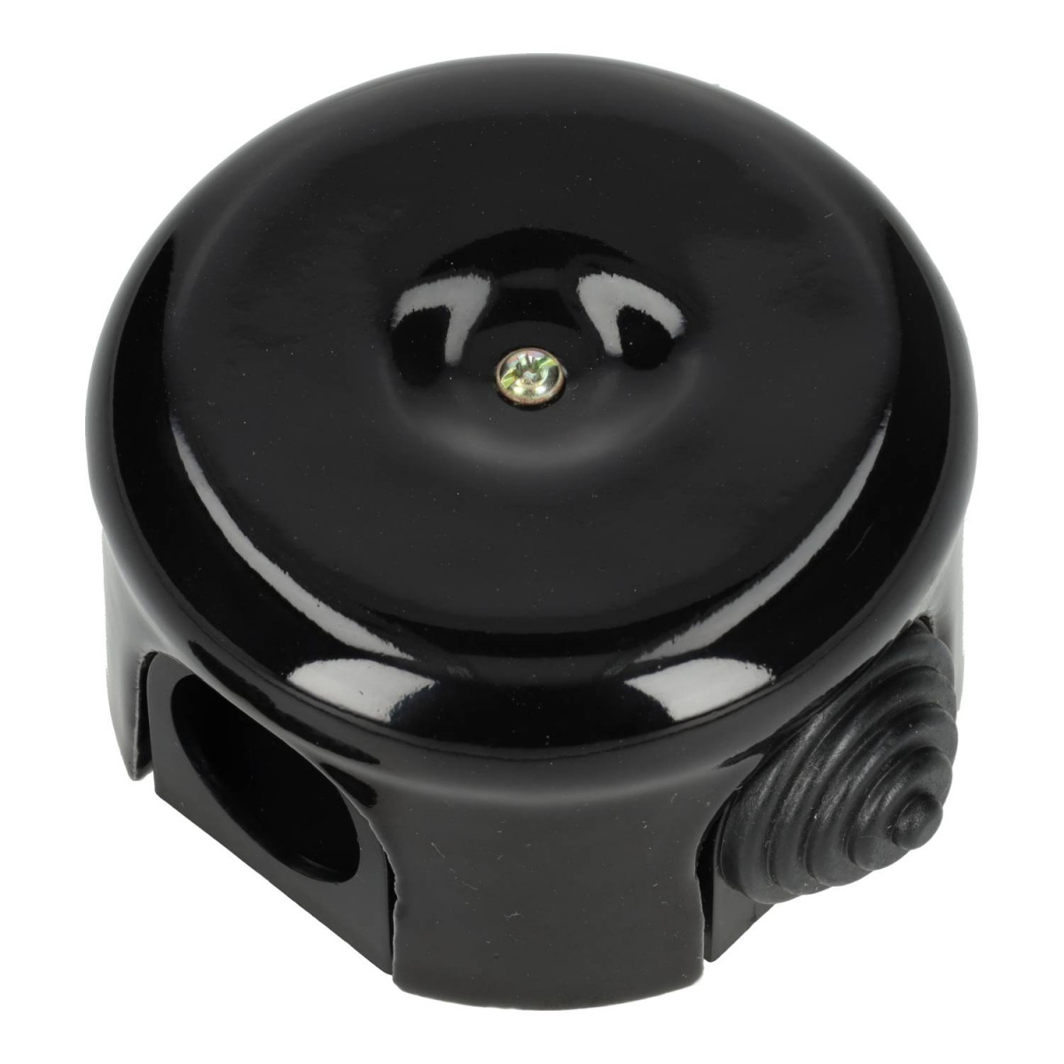 Caja de empalmes porcelana redonda negra