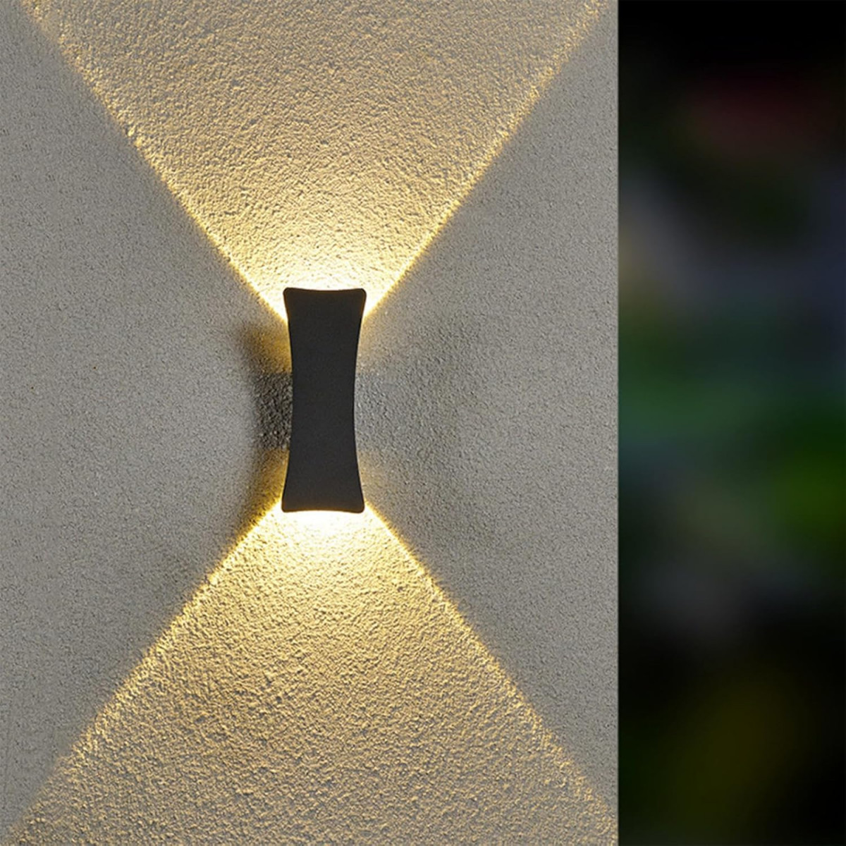 Wall light LED Aluminium 2x3W black IP65