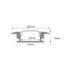 Perfil rectangular aluminio tira led 2m con pestañas negro