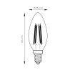 Filamenti LED a lampadina a candela 360o 4W REGULABLE