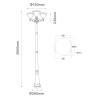 Dreifach-Solarlampe 260CM IP65