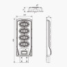 Luz de rua solar LED 200W com sensor de movimento