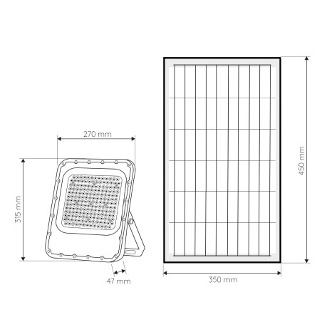 100W Solar-LED-Projektor SLIM