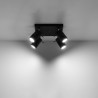 Lampada a soffitto RING 4 nero