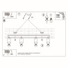 Lampada a soffitto RING 4L bianco