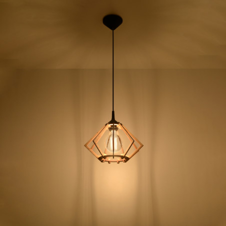 Lampe suspendue POMPELMO en bois naturel