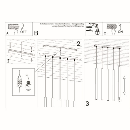 Lampada a sospensione PASTELO 5 bianco