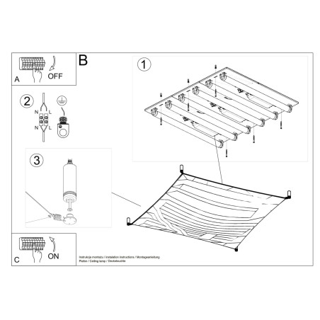 Lampada a soffitto LUNA 4 bianco