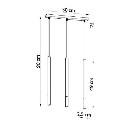 Lampe suspendue MOZAICA 3L noir/cuivre