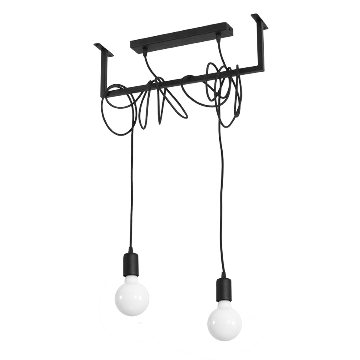 Lampe suspendue MOZAICA 3L noir/chrome