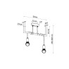 Lampe suspendue MOZAICA 3L noir/chrome