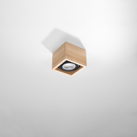 Lampada da soffitto QUATRO 1 in legno naturale