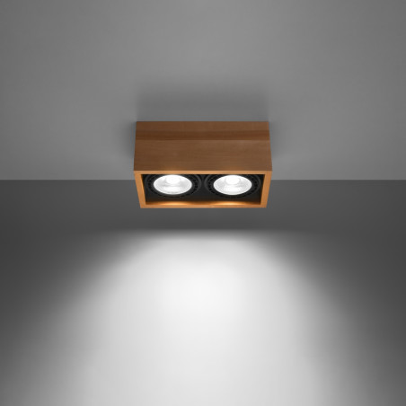 Lampada da soffitto QUATRO 2 in legno naturale