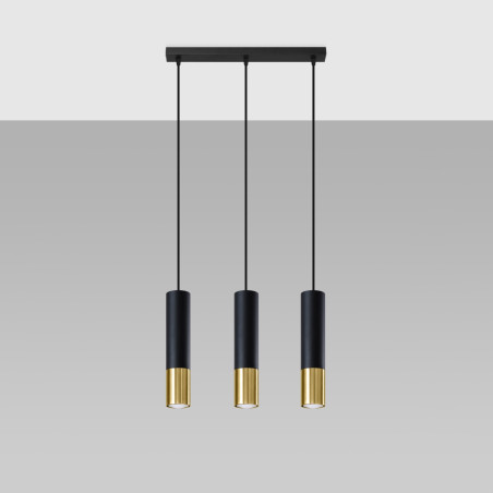 Lampada a sospensione LOOPEZ 3L nero/oro