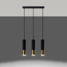 Lampada a sospensione LOOPEZ 3L nero/oro