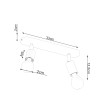 Ceiling lamp ARTEMIS 3 black