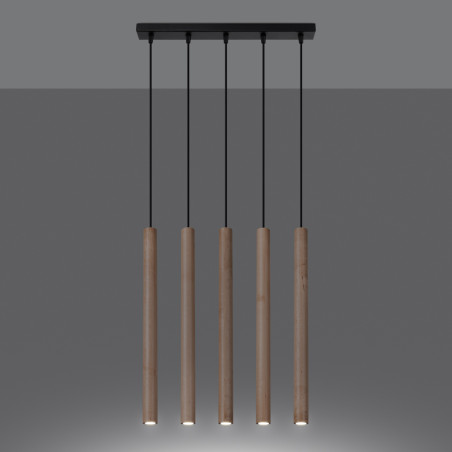 Candeeiro suspenso PASTELO 5L madeira