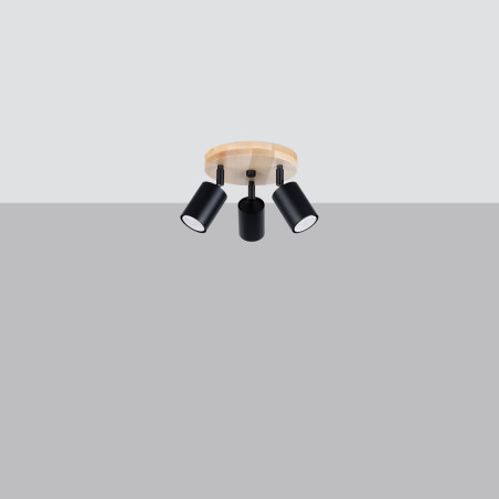 Candeeiro de teto VERDO 3P preto