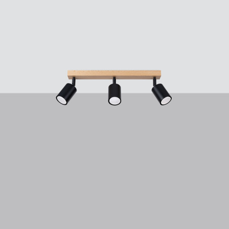 Lampada a soffitto VERDO 3L nero