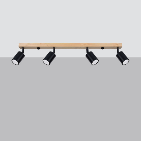 Lampada a soffitto VERDO 4 nero