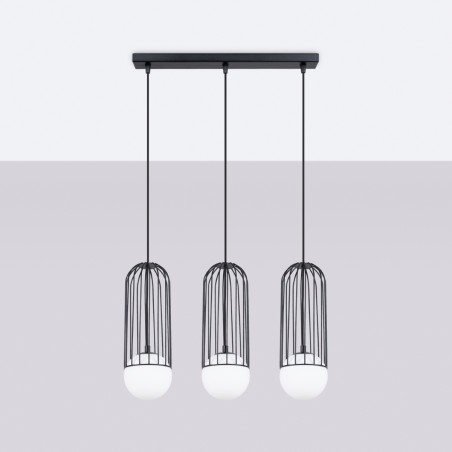 Lámpara colgante BRINA 3L negra