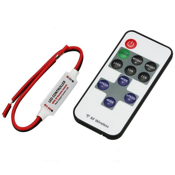 Mini-Controller with RF Remote Control for 12V LED Strips
