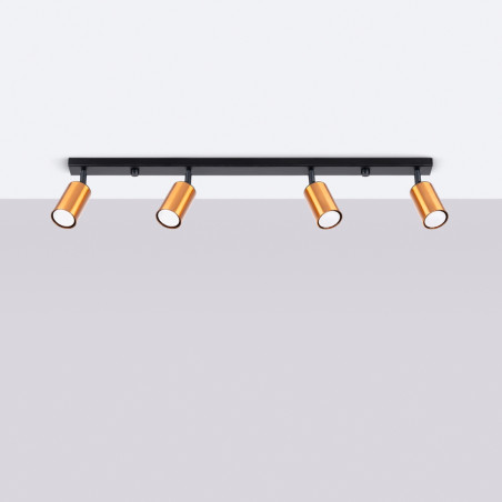 Candeeiro de teto WINX 4L preto/cobre