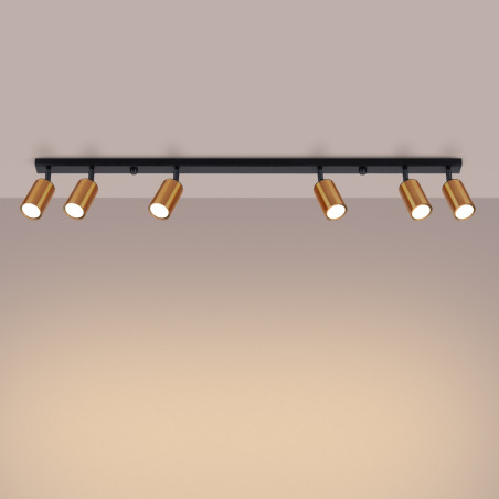 Lámpara de techo WINX 6L negro/cobre