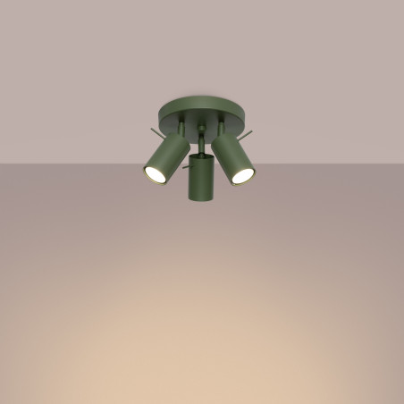 Plafón RING 3P verde oliva