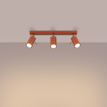 Lampada da soffitto RING 3L rosso ocra