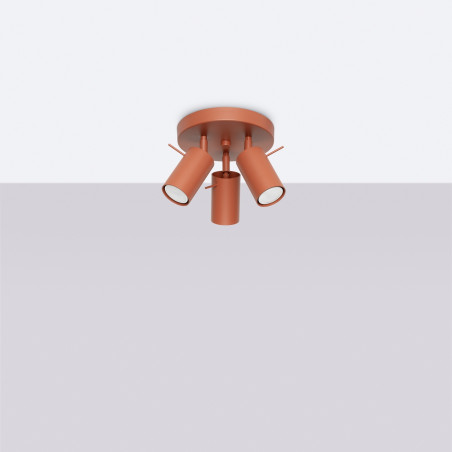 Lampada da soffitto RING 3P rosso ocra