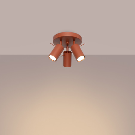 Lampada da soffitto RING 3P rosso ocra
