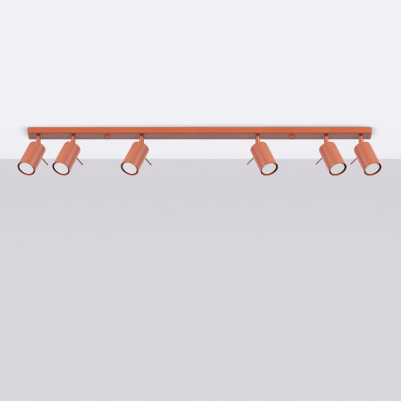 Plafonnier RING 6L rouge ochra