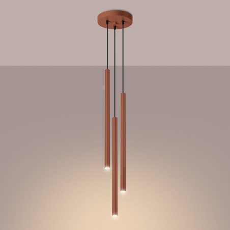 Lampada a sospensione PASTELO 3P rosso ocra