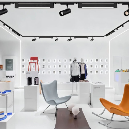 Faretto lineare a binario LED 40W nero orientabile