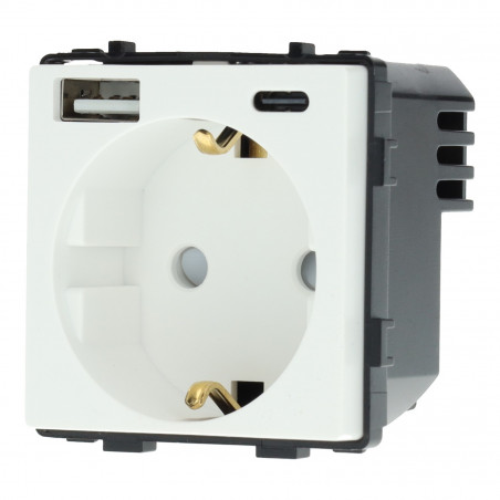 Base enchufe schuko 16A USB...