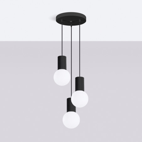 Pendant lamp HALO 3P black