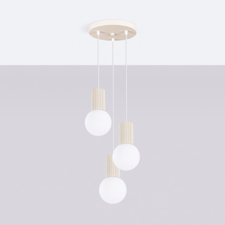 Lampe suspendue HALO 3P beige