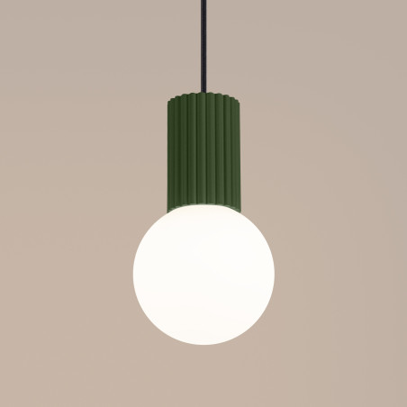 Lampe pendante HALO 1 vert olive
