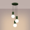 Pendant lamp HALO 3P olive green