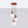 Pendant lamp HALO 3P red ochra