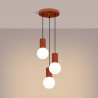 Lampe suspendue HALO 3P rouge ochra
