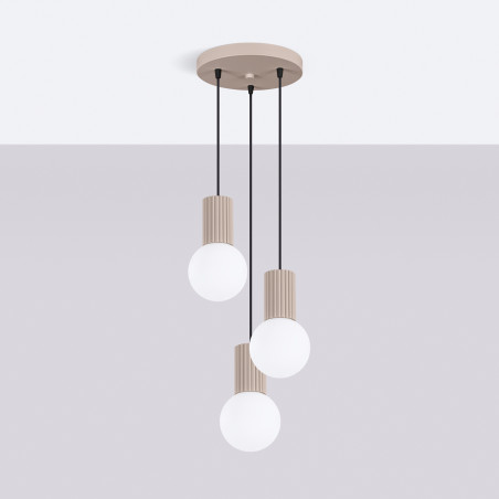 Pendant lamp HALO 3P taupe