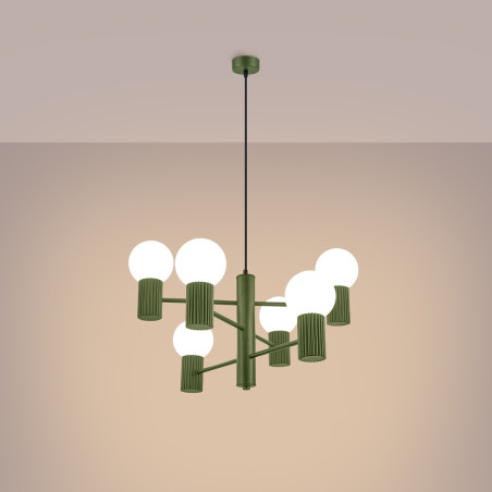 Lampadario HALO 6 verde oliva